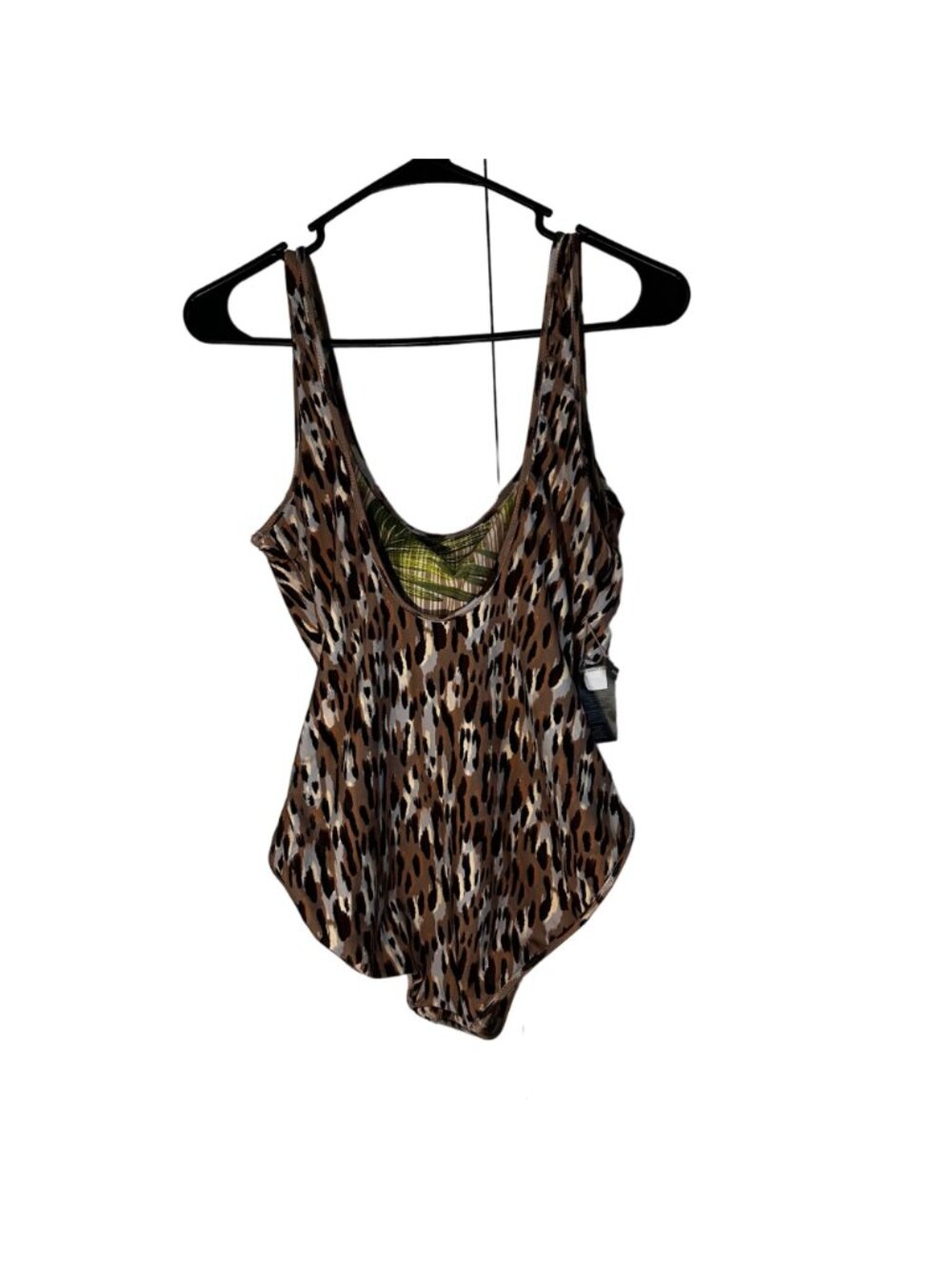 Vince Camuto Reversible One-Piece Swimsuit Leopard & Palm Print Size 14 Women's - Picture 4 of 9